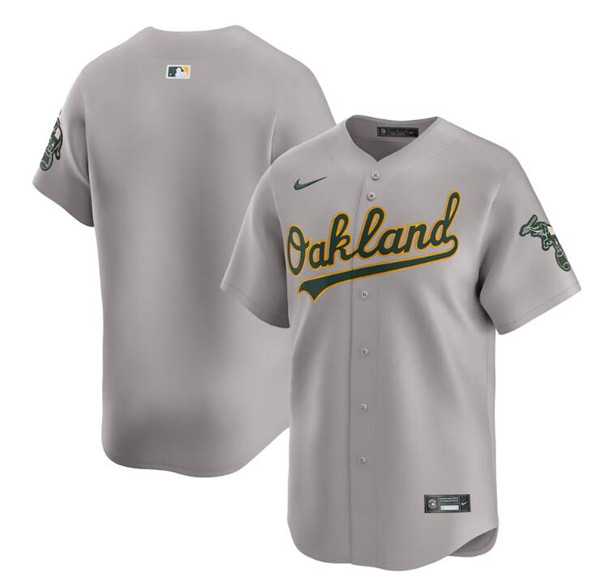 Men%27s Oakland Athletics Blank Gray Away Limited Stitched Jersey Dzhi->oakland athletics->MLB Jersey